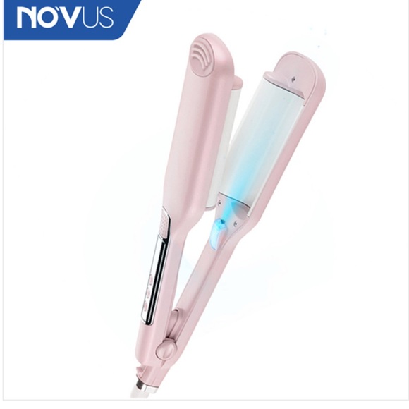 NOVUS Waver Curling Iron Anti-Scald Hair Crimper, New in Box, NV210ai Pink 26mm - Picture 3 of 4